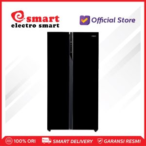 AQUA Kulkas Side By Side 602L AQR-675IG(GB) BLACK GARANSI RESMI